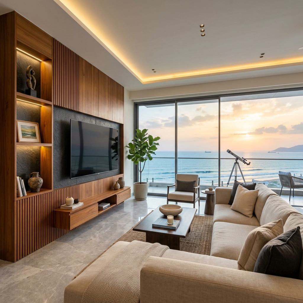 Living Room Interiors That Handle Both Tuesday and Diwali Build In Interiors Vizag