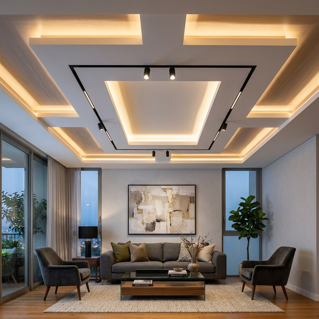 False Ceilings Designed With the Lighting, Not After It Build In Interiors Vizag